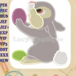 Easter Thumper Bambi Fill Embroidery Design 02 - Instant Download