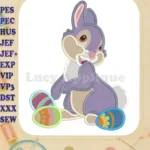 Easter Thumper Bambi Fill Embroidery Design - Instant Download