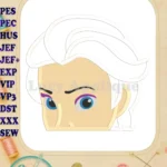 Elsa Applique Embroidery Design - Instant Download