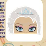 Elsa Frozen Head Fill Machine Embroidery Design - Instant Download
