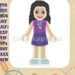 Emma Lego Friends Fill Machine Embroidery Design - Instant Download