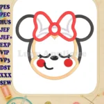 Emoji Minnie Mouse Disney Applique 03 Embroidery Design - Instant Download