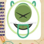 Emoji Tongue Mike Wazowski Disney Applique Embroidery Design - Instant Download