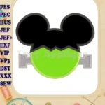 Frankenstein Mickey Mouse Applique Embroidery Design - Instant Download