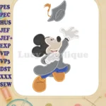 Graduation Mickey Mouse Fill Embroidery Design 02 - Instant Download