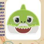 Grandpa Shark Head Fill Machine Embroidery Design - Instant Download