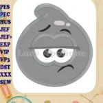 Grey Jelly Applique Embroidery Design - Instant Download