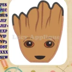 Groot Guardians of the Galaxy Head Applique Embroidery Design - Instant Download