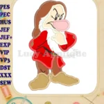 Grumpy Snow White Applique Design - Instant Download