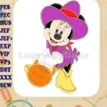 Halloween Minnie Mouse Applique Design - Instant Download