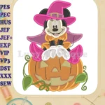 Halloween Pumpkin Minnie Mouse Fill Embroidery Design - Instant Download