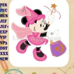 Halloween Witch Minnie Mouse Applique Design - Instant Download