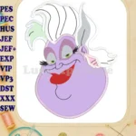 Head Ursula The Little Mermaid Applique Design - Instant Download