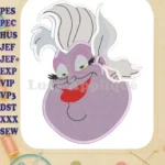 Head Ursula The Little Mermaid Fill Embroidery Design - Instant Download