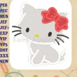 Hello Kitty Cat Fill Machine Embroidery Design - Instant Download