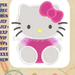 Hello Kitty Fill Machine 01 Embroidery Design - Instant Download