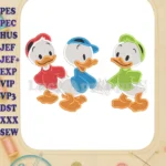 Huey Dewey and Louie Fill Embroidery Design 01 - Instant Download