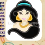 Jasmine Princess Applique Embroidery Design - Instant Download