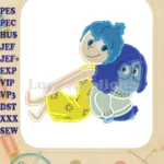 Joy With Sadness Inside Out Fill Embroidery Design - Instant Download