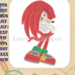 Knuckles the Echidna Sonic Boom Fill Embroidery Design 01 - Instant Download
