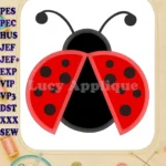 Ladybug Applique Embroidery Design - Instant Download