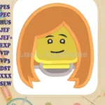 Lego Head Filled Embroidery Design 1 - Instant Download