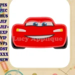 Lightning McQueen Cars Applique 01 Embroidery Design - Instant Download