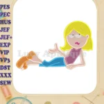 Lizzie McGuire Filled Embroidery Design - Instant Download