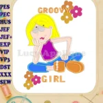 Lizzie McGuire Groovy Girl Applique Design - Instant Download