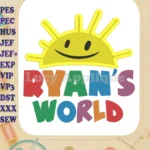 Logo Ryans World Fill Embroidery Design - Instant Download