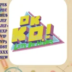 Logo ok ko Lets Be Heroes Fill Embroidery Design - Instant Download