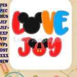 Love Joy Mickey Mouse Applique Design - Instant Download