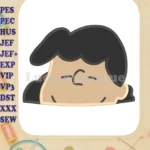 Lucy van Pelt Peanuts Head Fill Machine Embroidery Design - Instant Download