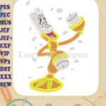 Lumiere Beauty And The Beast Fill Embroidery Design 01 - Instant Download