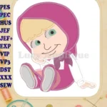Masha and the Bear Applique Design 02 - Instant Download