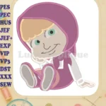 Masha and the Bear Fill Embroidery Design 02 - Instant Download