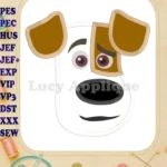 Max The Secret Life of Pets Head Applique Embroidery Design - Instant Download