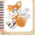 Miles Tails Prower Sonic Fill Embroidery Design 01 - Instant Download