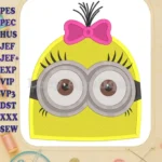 Minion Girl Head Fill Machine Embroidery Design - Instant Download