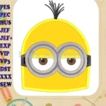 Minion Head Applique Embroidery Design - Instant Download