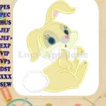 Miss Bunny Bambi Applique Design 03 - Instant Download