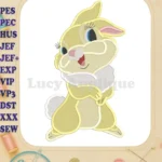 Miss Bunny Bambi Fill Embroidery Design 02 - Instant Download