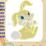 Miss Bunny Bambi Fill Embroidery Design 03 - Instant Download