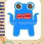 Monster Applique Embroidery Design - Instant Download