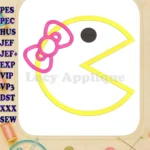 Ms Pac Man Applique Embroidery Design - Instant Download