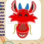 Mushu Emoji Applique Embroidery Design - Instant Download