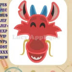 Mushu Emoji Fill Embroidery Design - Instant Download