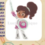 Nella the Princess Knight Fill Embroidery Design 01 - Instant Download