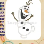 Olaf Frozen Applique Embroidery Design - Instant Download
