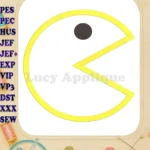 Pac Man Applique 01 Embroidery Design - Instant Download